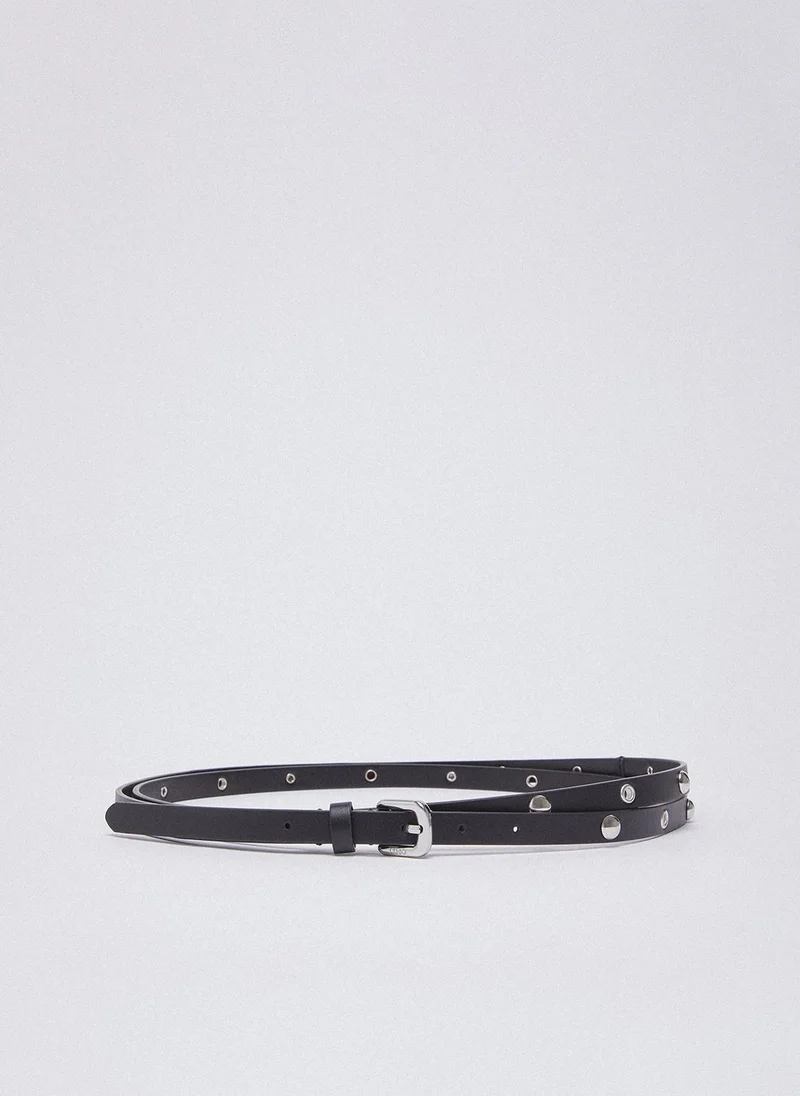 ليو جو Thin belt with studs